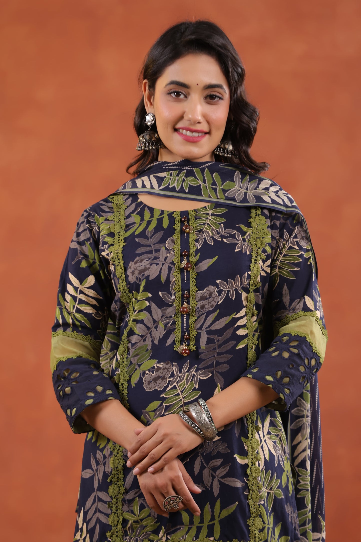 Pure Cotton Jaal Floral Kurti Pant set