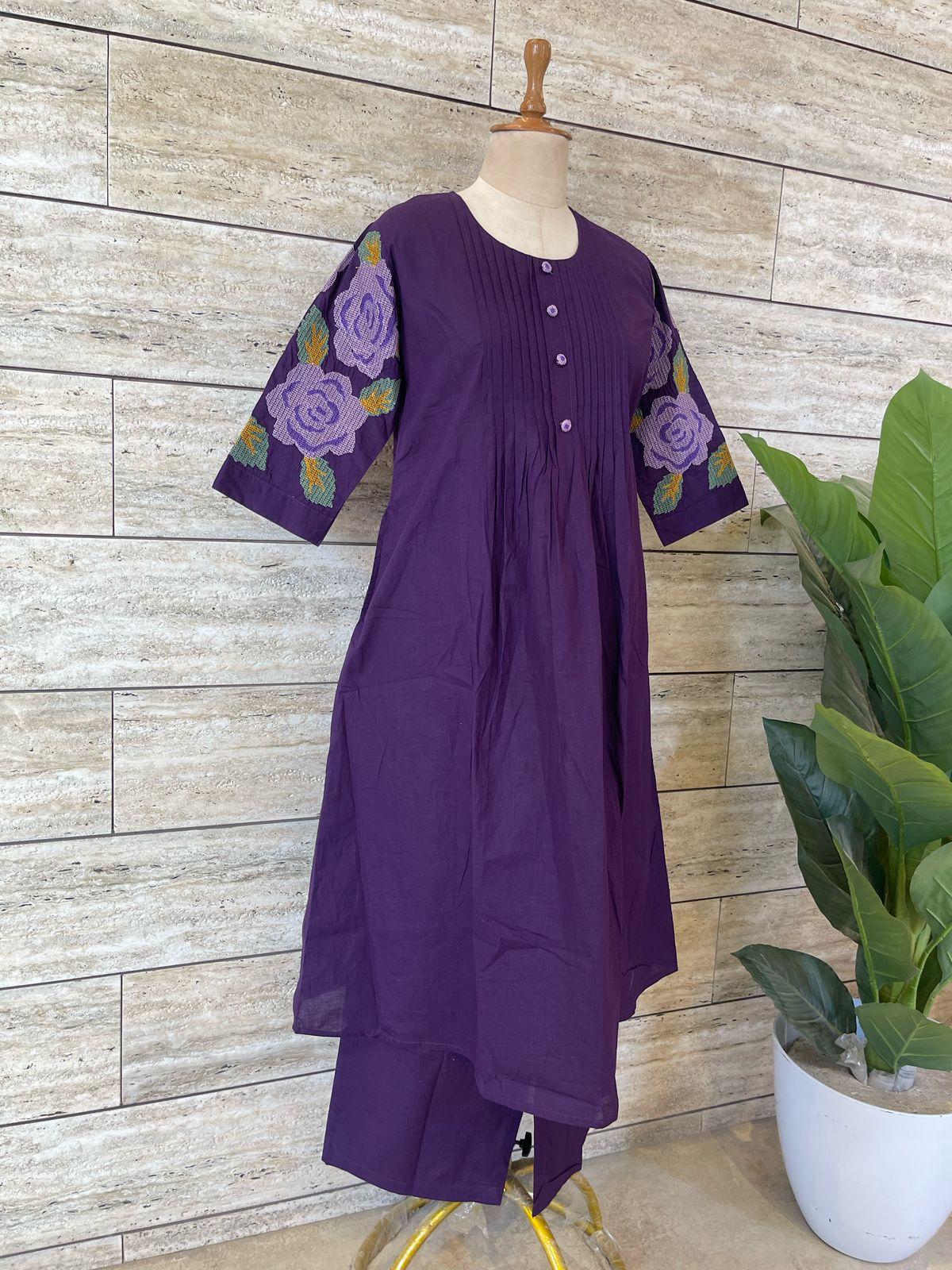 Pure Mul Cotton Kurti Plazo Set