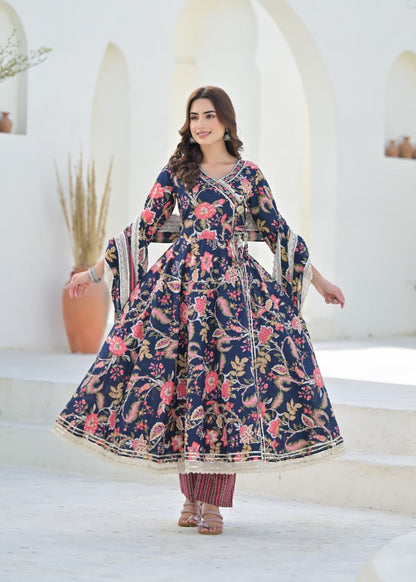 Pure Cotton Floral Anarkali