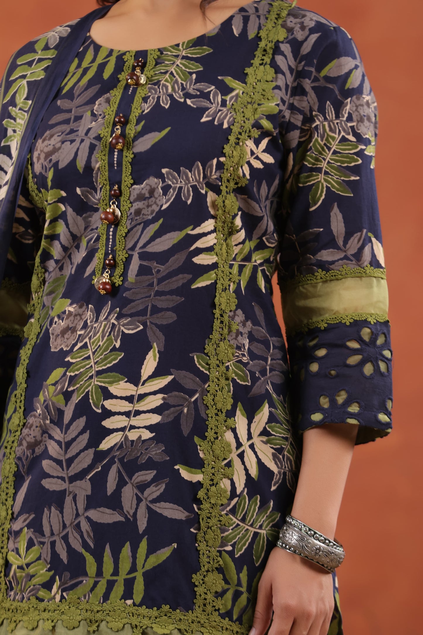 Pure Cotton Jaal Floral Kurti Pant set