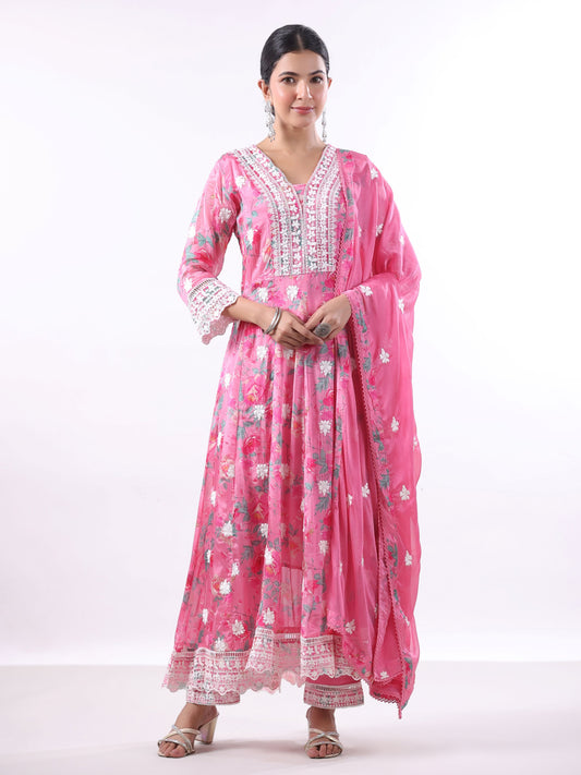 SALMON PINK RUCHIKA SUIT SET
