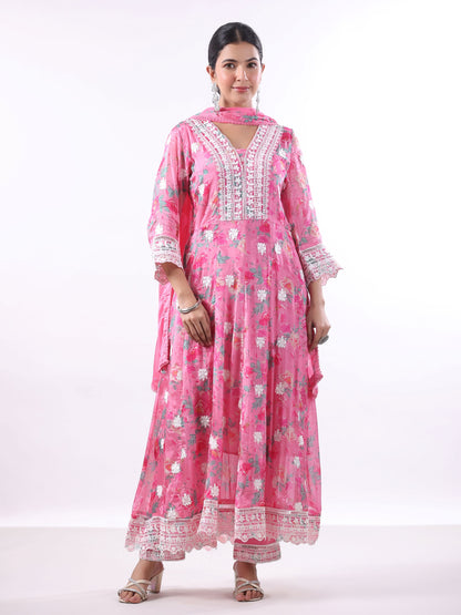 SALMON PINK RUCHIKA SUIT SET