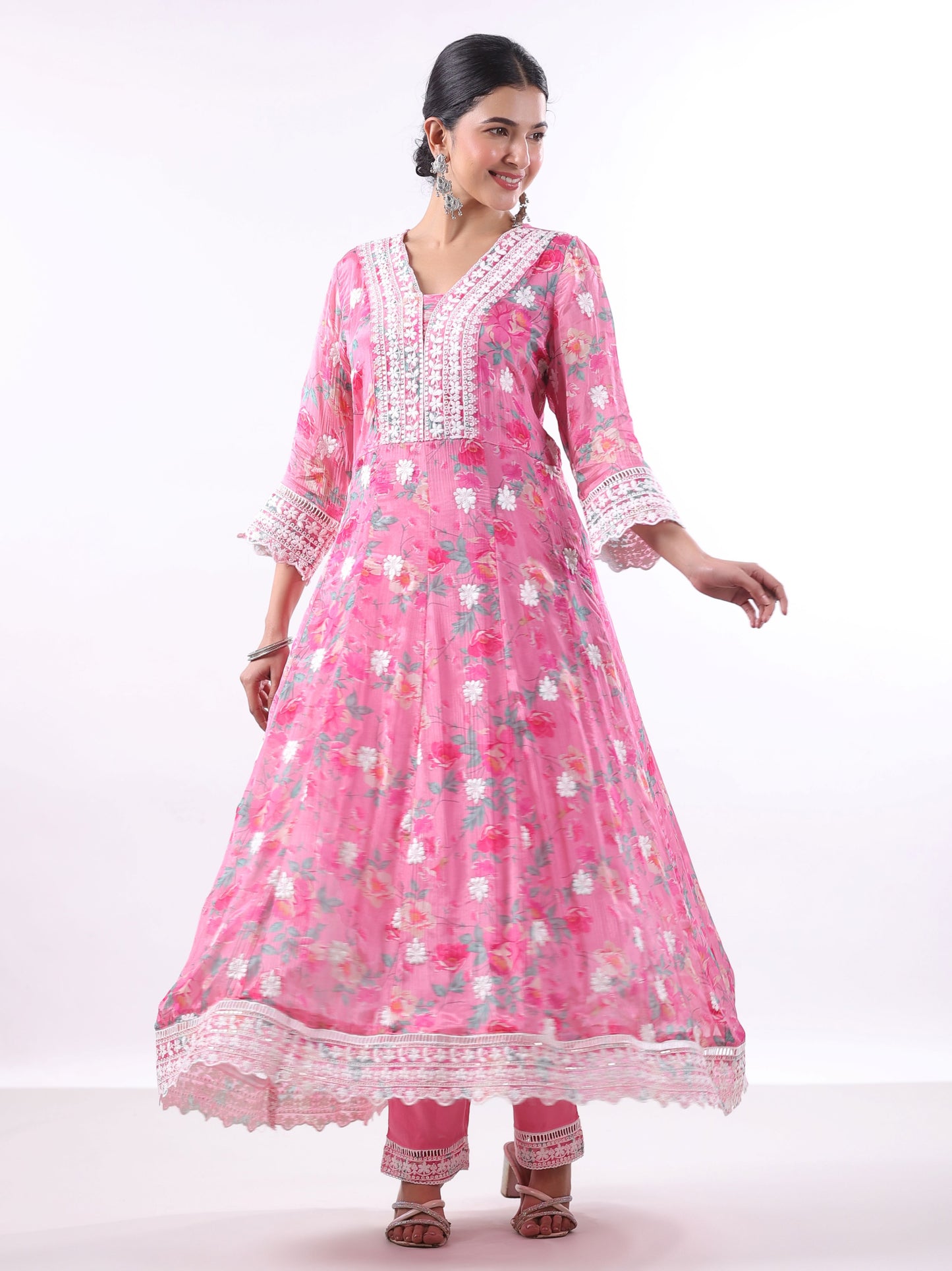 SALMON PINK RUCHIKA SUIT SET