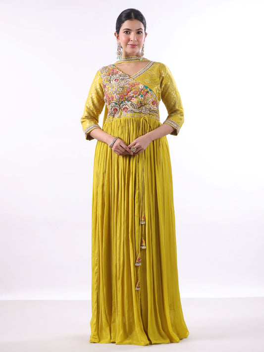 LIME GREEN EMBROIDERED SUIT SET