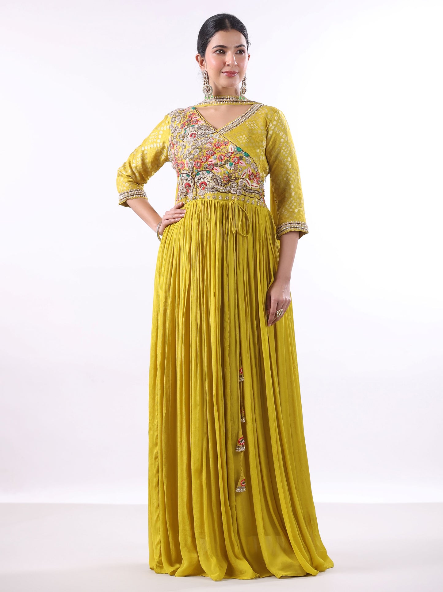LIME GREEN EMBROIDERED SUIT SET