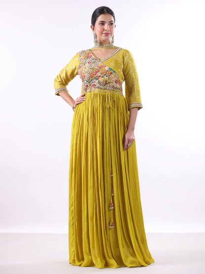 LIME GREEN EMBROIDERED SUIT SET