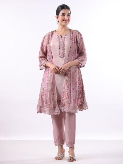 DUST PINK SHRUG SUIT SET