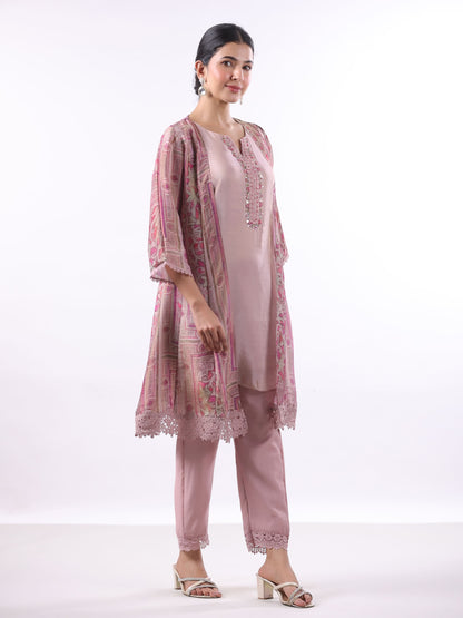 DUST PINK SHRUG SUIT SET