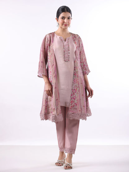 DUST PINK SHRUG SUIT SET