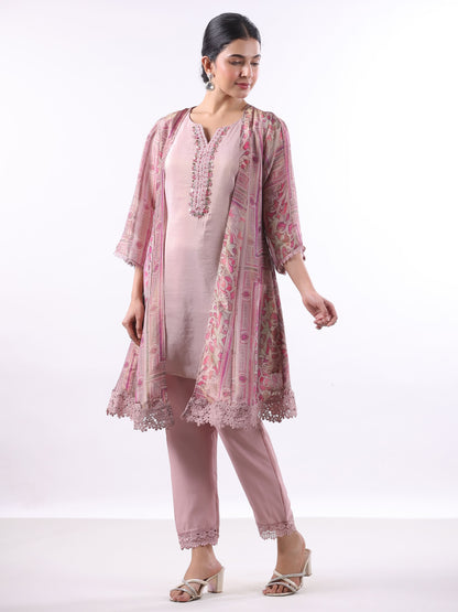 DUST PINK SHRUG SUIT SET