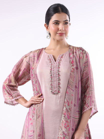 DUST PINK SHRUG SUIT SET