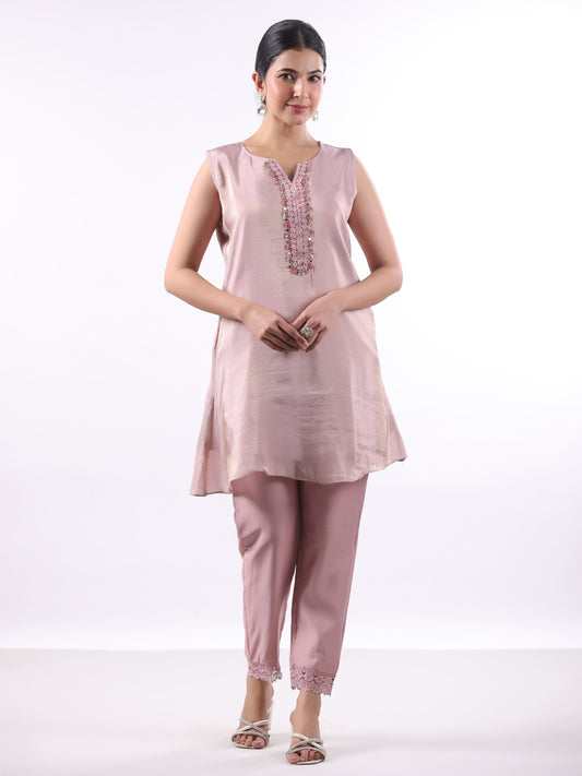 DUST PINK SHRUG SUIT SET