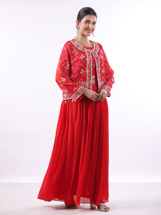 LAAL BANDHANI SUIT SET