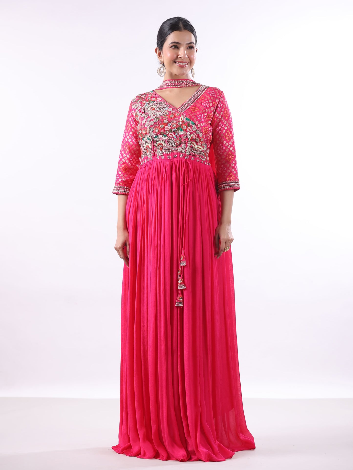 PINK RUCHIKA EMBROIDERED SET
