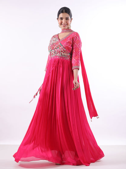 PINK RUCHIKA EMBROIDERED SET