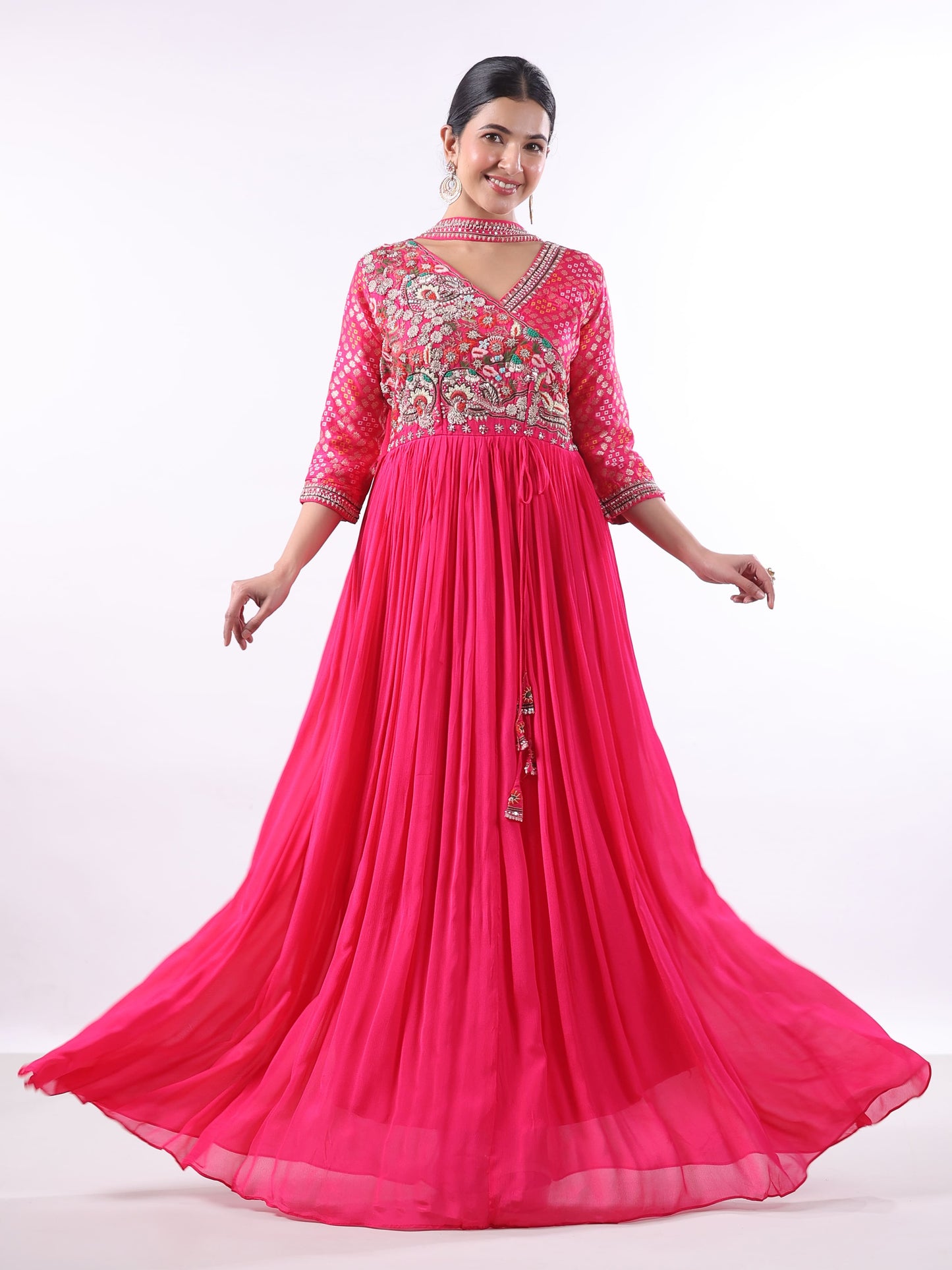 PINK RUCHIKA EMBROIDERED SET