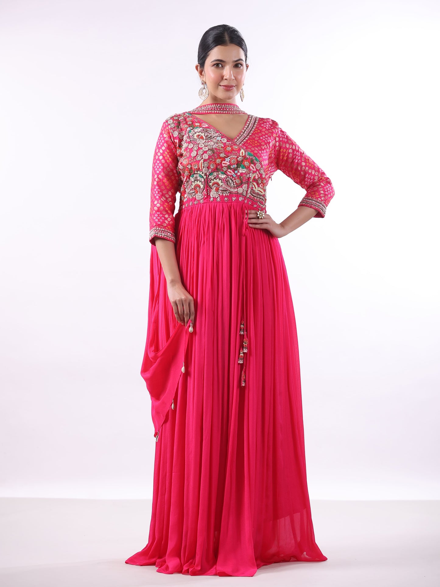 PINK RUCHIKA EMBROIDERED SET