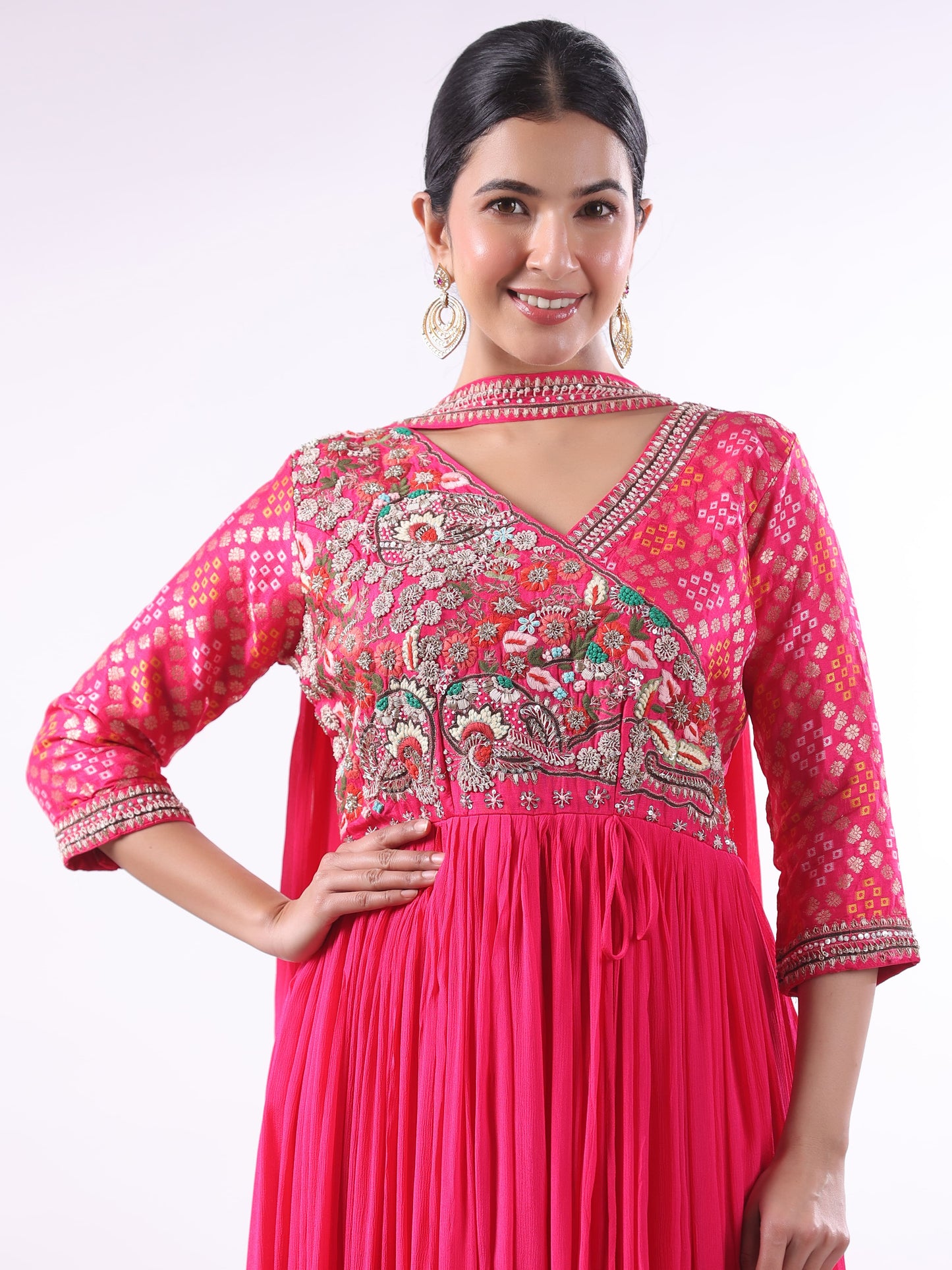 PINK RUCHIKA EMBROIDERED SET
