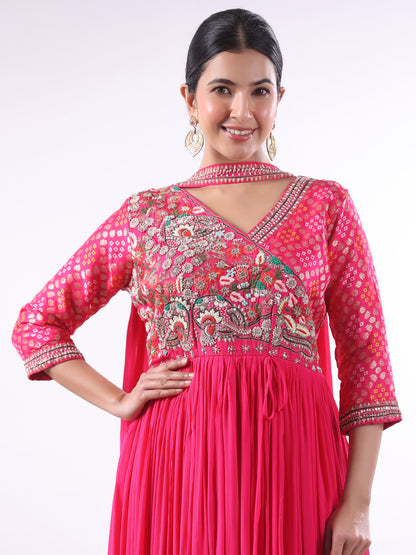 PINK RUCHIKA EMBROIDERED SET