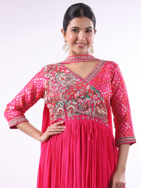PINK RUCHIKA EMBROIDERED SET