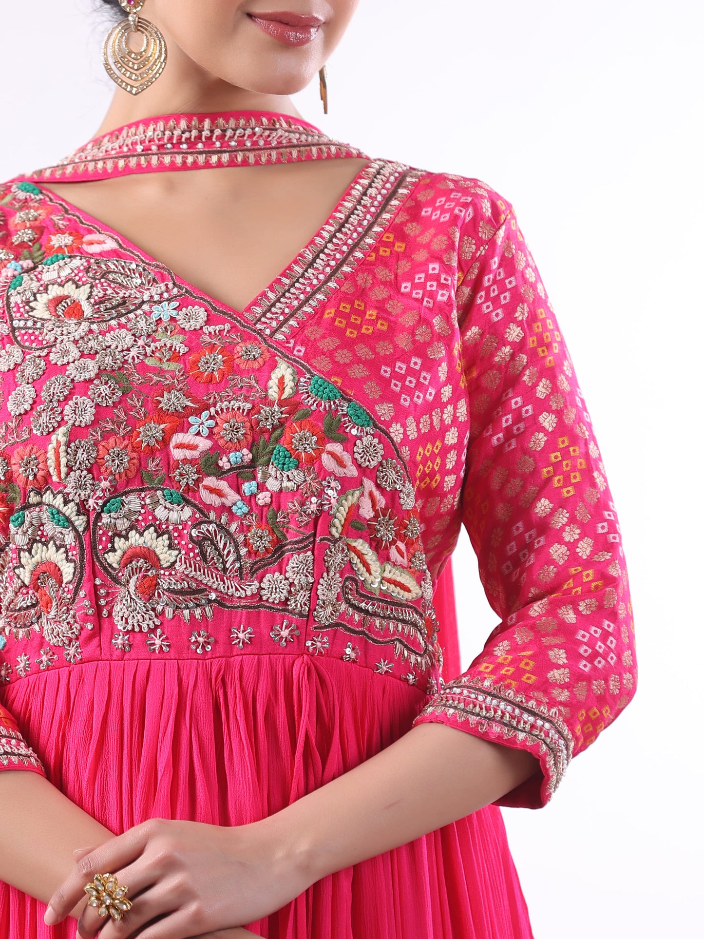 PINK RUCHIKA EMBROIDERED SET
