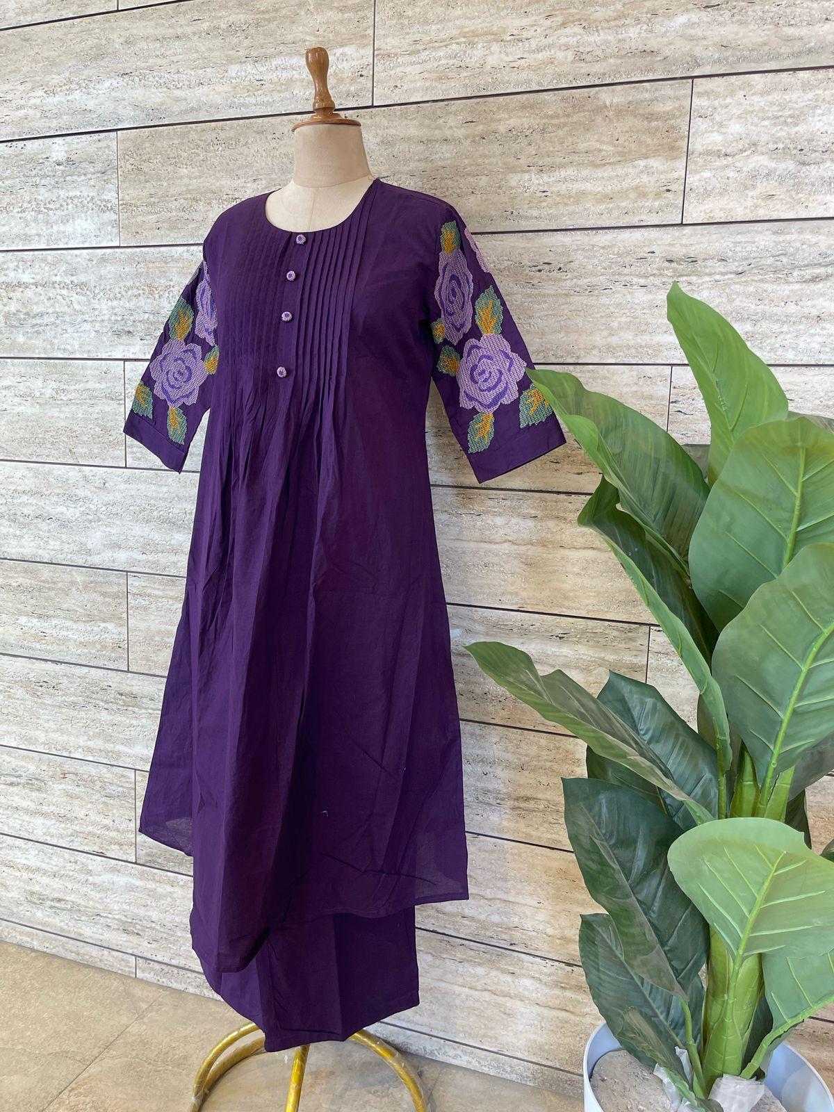 Pure Mul Cotton Kurti Plazo Set