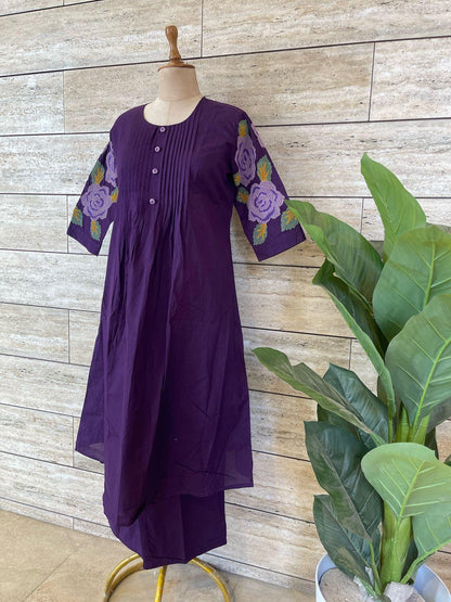Pure Mul Cotton Kurti Plazo Set