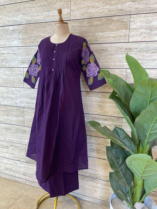 Pure Mul Cotton Kurti Plazo Set