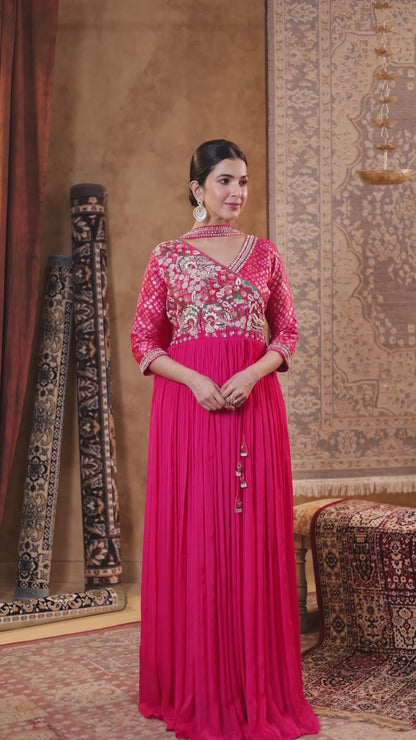 PINK RUCHIKA EMBROIDERED SET